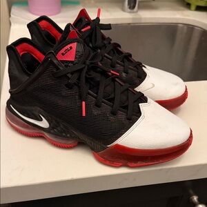 Nike ReactBlack, White, and Red Sneakers